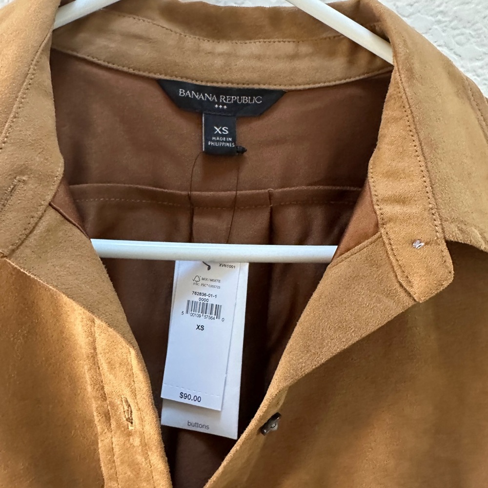 Banana Republic Camel Vegan Suede oversized shirt